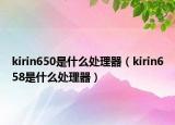 kirin650是什么處理器（kirin658是什么處理器）