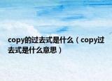 copy的過(guò)去式是什么（copy過(guò)去式是什么意思）