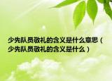 少先隊員敬禮的含義是什么意思（少先隊員敬禮的含義是什么）