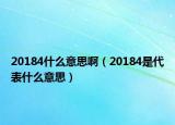 20184什么意思?。?0184是代表什么意思）