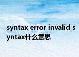 syntax error invalid syntax什么意思