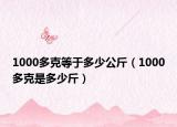 1000多克等于多少公斤（1000多克是多少斤）