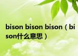 bison bison bison（bison什么意思）