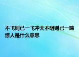 不飛則已一飛沖天不明則已一鳴驚人是什么意思