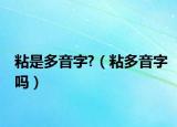 粘是多音字?（粘多音字嗎）