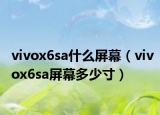 vivox6sa什么屏幕（vivox6sa屏幕多少寸）