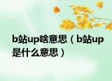 b站up啥意思（b站up是什么意思）