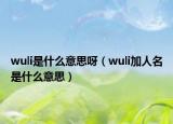 wuli是什么意思呀（wuli加人名是什么意思）