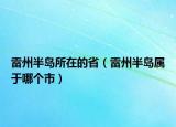 雷州半島所在的?。ɡ字莅雿u屬于哪個(gè)市）