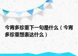 今宵多珍重下一句是什么（今宵多珍重想表達什么）