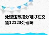 處理違章扣分可以在交管12123處理嗎