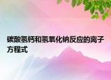 碳酸氫鈣和氫氧化鈉反應(yīng)的離子方程式