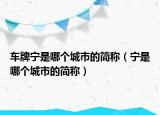 車牌寧是哪個城市的簡稱（寧是哪個城市的簡稱）