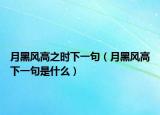 月黑風(fēng)高之時(shí)下一句（月黑風(fēng)高下一句是什么）