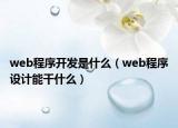 web程序開發(fā)是什么（web程序設(shè)計(jì)能干什么）