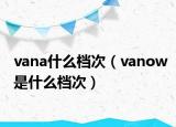 vana什么檔次（vanow是什么檔次）