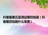 抖音最美五官測(cè)試眉目如畫（抖音眉目如畫什么意思）