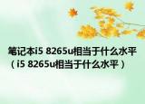 筆記本i5 8265u相當(dāng)于什么水平（i5 8265u相當(dāng)于什么水平）