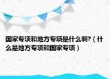 國(guó)家專項(xiàng)和地方專項(xiàng)是什么啊?（什么是地方專項(xiàng)和國(guó)家專項(xiàng)）