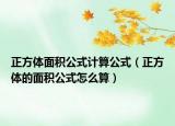 正方體面積公式計算公式（正方體的面積公式怎么算）