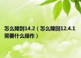 怎么降到14.2（怎么降回12.4.1 需要什么操作）