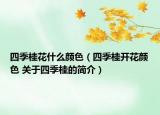 四季桂花什么顏色（四季桂開花顏色 關(guān)于四季桂的簡(jiǎn)介）