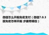 微信怎么開起免密支付（微信7.0.3版免密怎樣開起 步驟有哪些）