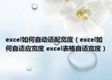 excel如何自動適配寬度（excel如何自適應寬度 excel表格自適寬度）