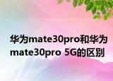 華為mate30pro和華為mate30pro 5G的區(qū)別