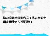 格力空調(diào)字母的含義（格力空調(diào)字母表示什么 知識園地）