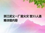 浙江武義一廠房火災(zāi) 致11人遇難詳細內(nèi)容