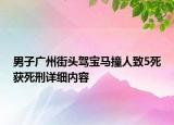 男子廣州街頭駕寶馬撞人致5死獲死刑詳細(xì)內(nèi)容