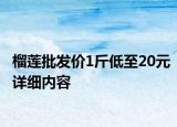 榴蓮批發(fā)價1斤低至20元詳細內(nèi)容