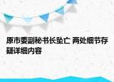 原市委副秘書長(zhǎng)墜亡 兩處細(xì)節(jié)存疑詳細(xì)內(nèi)容