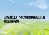 山東化工廠5死事故原因初步查明詳細內容