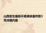 山西發(fā)生偷排不明液體案件致3死詳細(xì)內(nèi)容