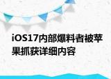 iOS17內部爆料者被蘋果抓獲詳細內容