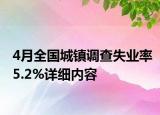 4月全國(guó)城鎮(zhèn)調(diào)查失業(yè)率5.2%詳細(xì)內(nèi)容