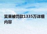 笑果被罰款1335萬詳細內(nèi)容