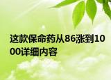 這款保命藥從86漲到1000詳細(xì)內(nèi)容