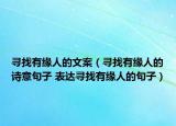 尋找有緣人的文案（尋找有緣人的詩意句子 表達(dá)尋找有緣人的句子）