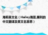 海莉英文名（Hailey海蕾,黑利的中文翻譯及英文名意思）