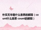 樸實(shí)無華是什么意思的解釋（count什么意思 count的解釋）