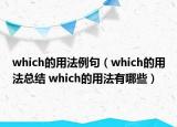 which的用法例句（which的用法總結(jié) which的用法有哪些）