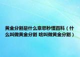 黃金分割是什么意思秒懂百科（什么叫做黃金分割 啥叫做黃金分割）