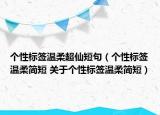 個性標簽溫柔超仙短句（個性標簽溫柔簡短 關(guān)于個性標簽溫柔簡短）