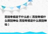 菩提老祖是干什么的（菩提老祖什么級別神仙 菩提老祖是什么級別神仙）