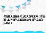 怪物獵人世界勇氣之證大在哪里弄（怪物獵人世界勇氣之證怎么獲得 勇氣之證怎么獲得）