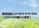 跨境電商1210 9610 9710 9810（1210 1210是什么意思）