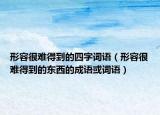 形容很難得到的四字詞語（形容很難得到的東西的成語或詞語）